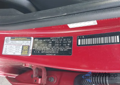 2019 Kia Forte Lxs z USA, uszkodzony, nr VIN 3KPF24AD5KE080130